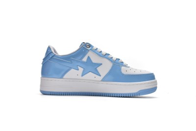 A Bathing Ape Bape Sta Patent Leather Blue White                        1I70-191-002