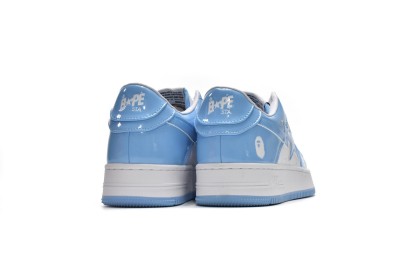 A Bathing Ape Bape Sta Patent Leather Blue White                        1I70-191-002