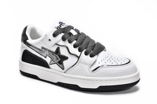 A Bathing Ape Bape SK8 Sta White Silver          001FWH801020_WHT_A