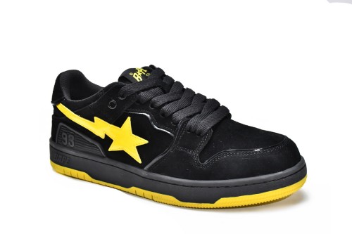 A Bathing Ape Sk8 Sta Black Electric Yellow            001FWG701031X