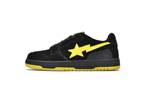 A Bathing Ape Sk8 Sta Black Electric Yellow            001FWG701031X