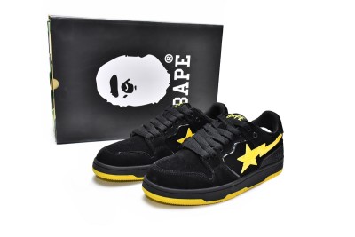 A Bathing Ape Sk8 Sta Black Electric Yellow            001FWG701031X