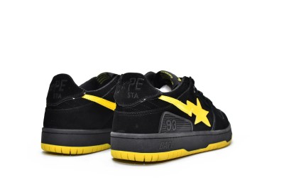 A Bathing Ape Sk8 Sta Black Electric Yellow            001FWG701031X