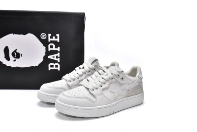 A Bathing Ape Bape SK8 Sta Triple White Patent Leather Sta Logo           1I70-191-010/001FWI701010I-WHT