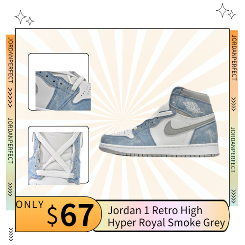 Jordan 1 Retro High Hyper Royal Smoke Grey      555088-402