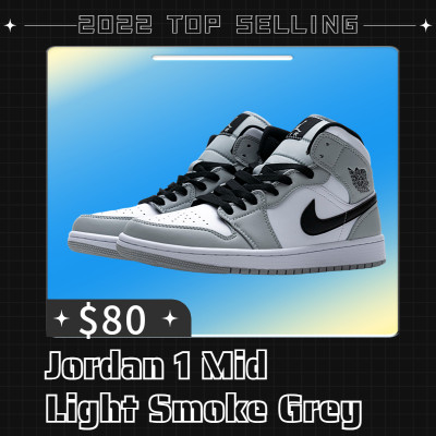 Jordan 1 Mid Light Smoke Grey     554724-092