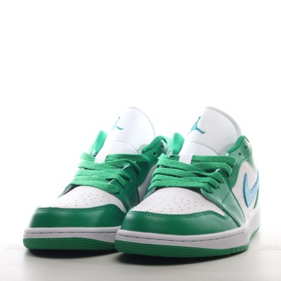 Jordan 1 Low Lucky Green Aquatone (Women's)        DC0774-304