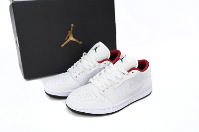 Jordan 1 Low White Gym Red Black       553560-164