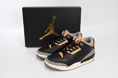 Jordan 3 Retro Black Cement Gold (Women's)    CK9246-067