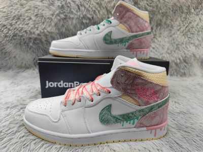 Jordan 1 Mid Paint Drip (GS)     DD1666-100