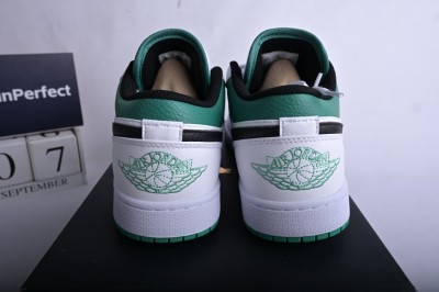 Jordan 1 Low White Lucky Green Tumbled Leather      553560-129