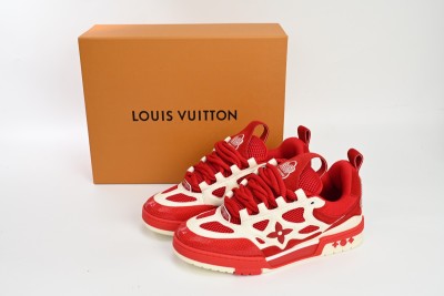 Lo*is V*it*on LV Skate Sneaker Red White