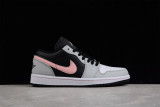 Jordan 1 Low Black Grey Pink 553558-062