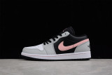 Jordan 1 Low Black Grey Pink 553558-062