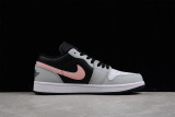 Jordan 1 Low Black Grey Pink 553558-062