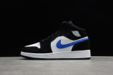 Jordan 1 Mid Black Racer Blue White (GS) 554725-084