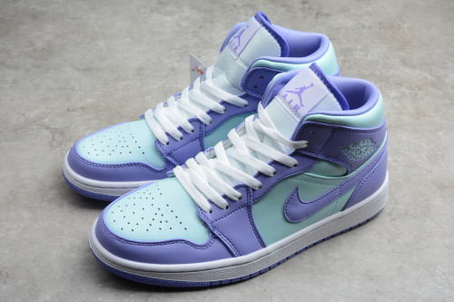 Jordan 1 Mid Purple Aqua (GS)  554725-500