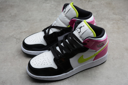 Jordan 1 Mid White Black Cyber Pink (GS) CZ9835-100