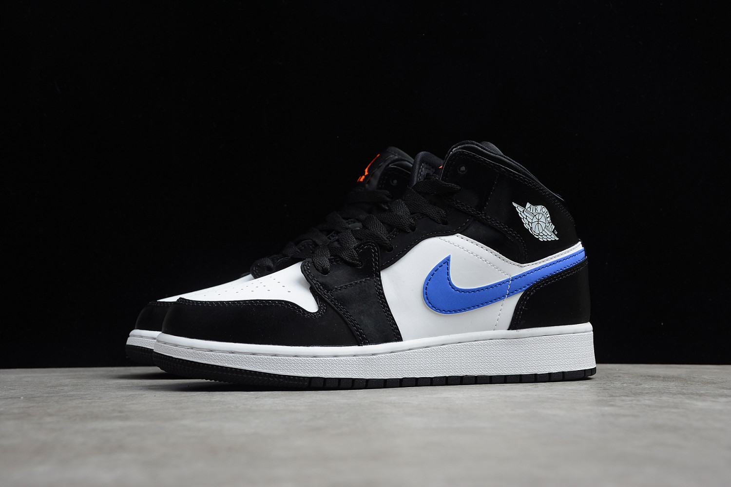 Jordan 1 Mid Black Racer Blue White (GS) 554725-084
