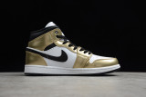 Jordan 1 Mid Metallic Gold Black White DC1419-700