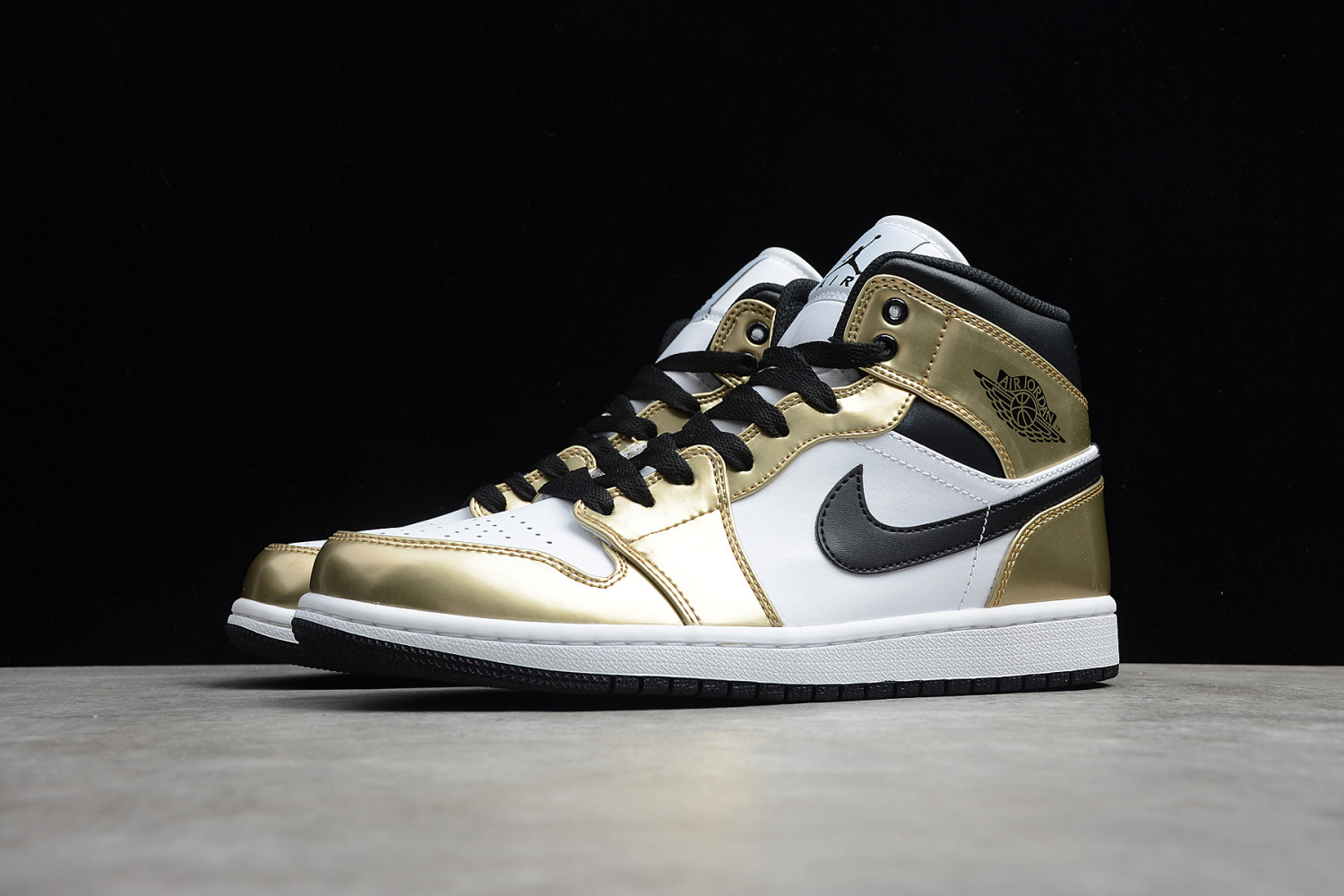 Jordan 1 Mid Metallic Gold Black White DC1419-700