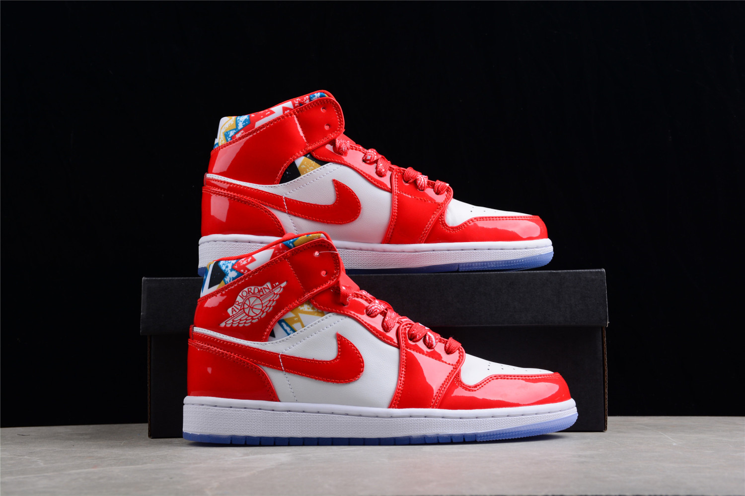 Jordan 1 Mid Barcelona Sweater Red Patent DC7294-600
