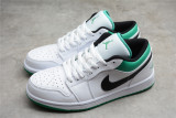 Jordan 1 Low White Lucky Green Black 553558-129