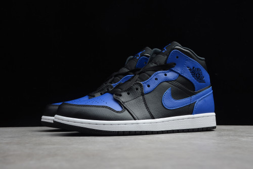 Jordan 1 Mid Hyper Royal Tumbled Leather 554724-007