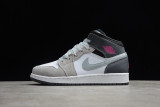 Jordan 1 Mid White Grey Hyper Pink (GS) 555112-117