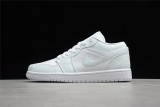 Jordan 1 Low Triple White Tumbled Leather 553558-130