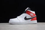 Jordan 1 Mid White Black Gym Red 554724-116