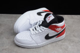 Jordan 1 Mid White Black Gym Red 554724-116