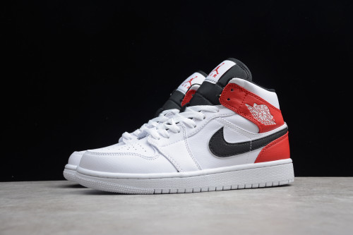 Jordan 1 Mid White Black Gym Red 554724-116