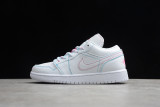 Jordan 1 Low White Green Pink (GS) 554723-101