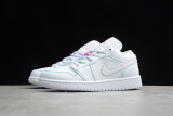 Jordan 1 Low White Green Pink (GS) 554723-101