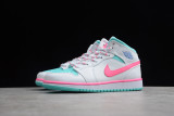 Jordan 1 Mid White Pink Green Soar (GS) 555112-102