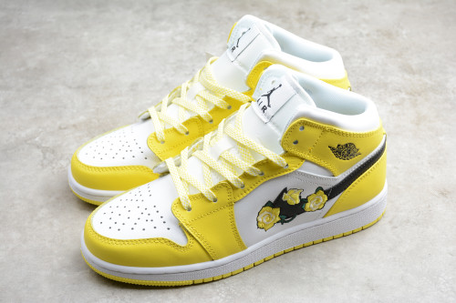 Jordan 1 Mid Dynamic Yellow Floral (GS) AV5174-700