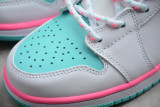 Jordan 1 Mid White Pink Green Soar (GS) 555112-102