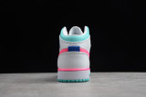 Jordan 1 Mid White Pink Green Soar (GS) 555112-102