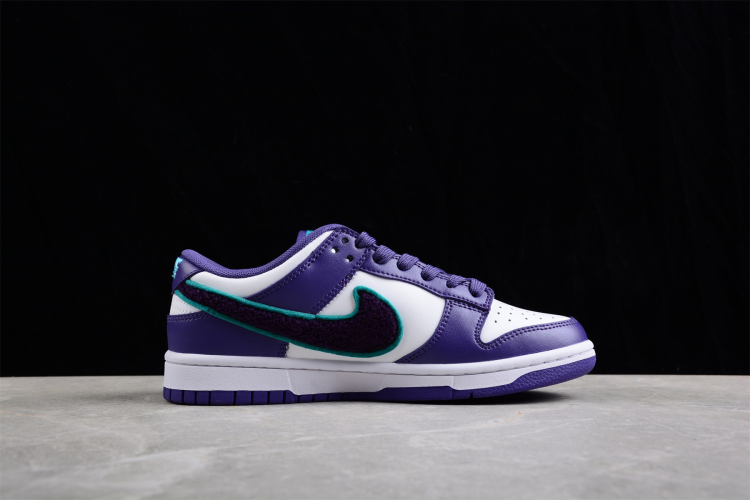 Nike Dunk Low Chenille Swoosh Sail Grand Purple DQ7683-100