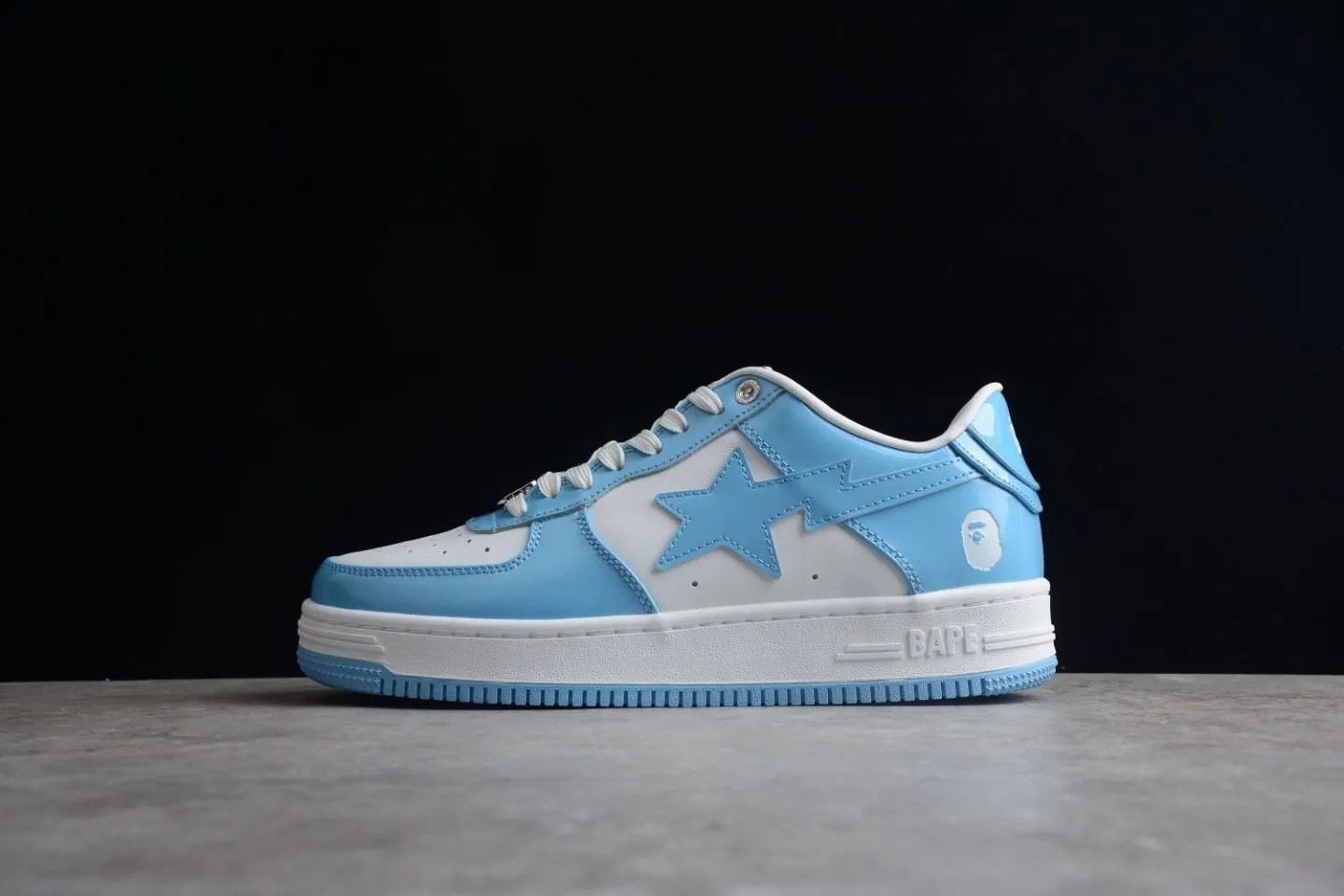 A Bathing Ape Bape Sta  Patent Leather Blue White  1I70-291-001/1I70-191-002