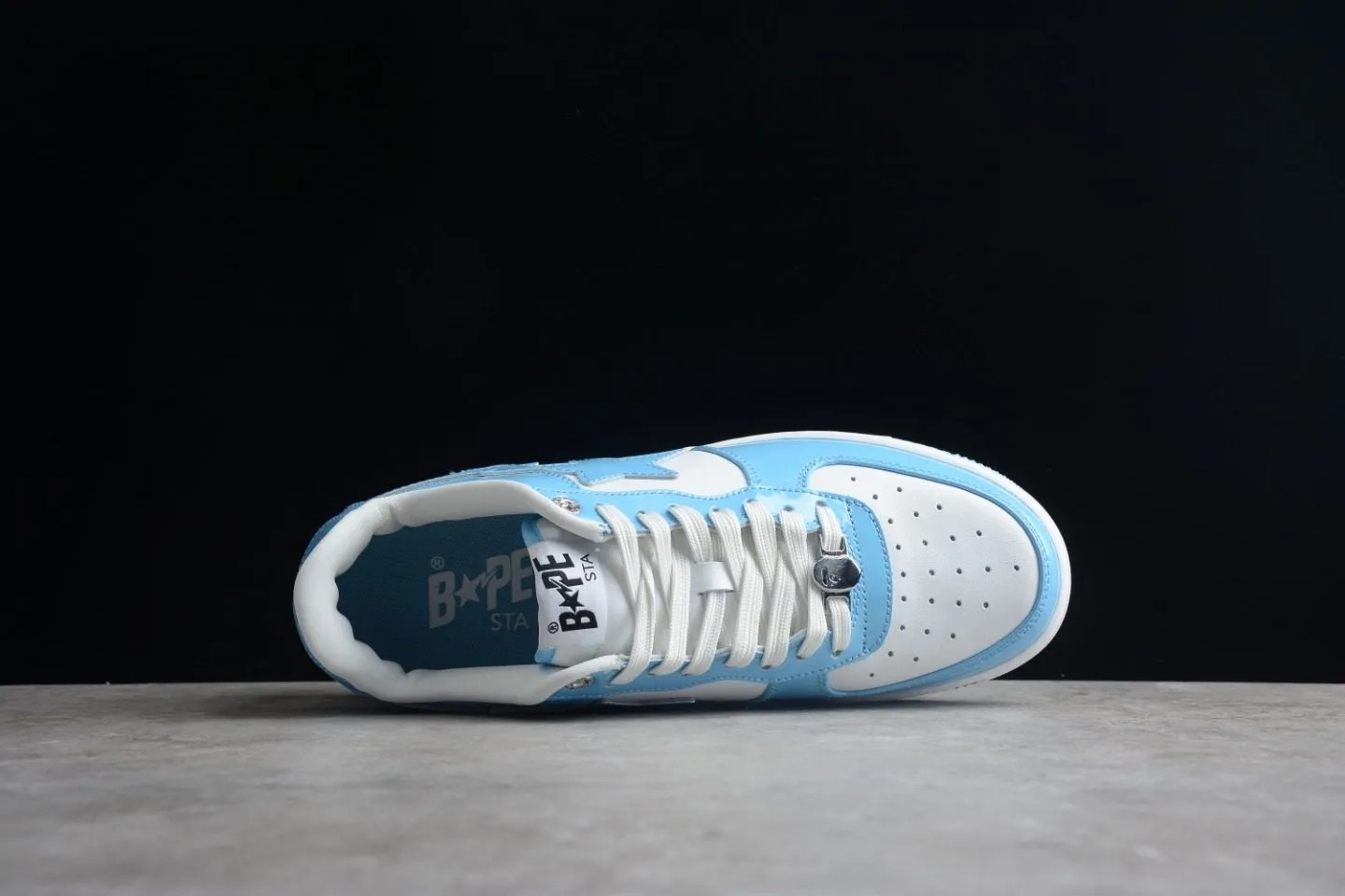 A Bathing Ape Bape Sta  Patent Leather Blue White  1I70-291-001/1I70-191-002