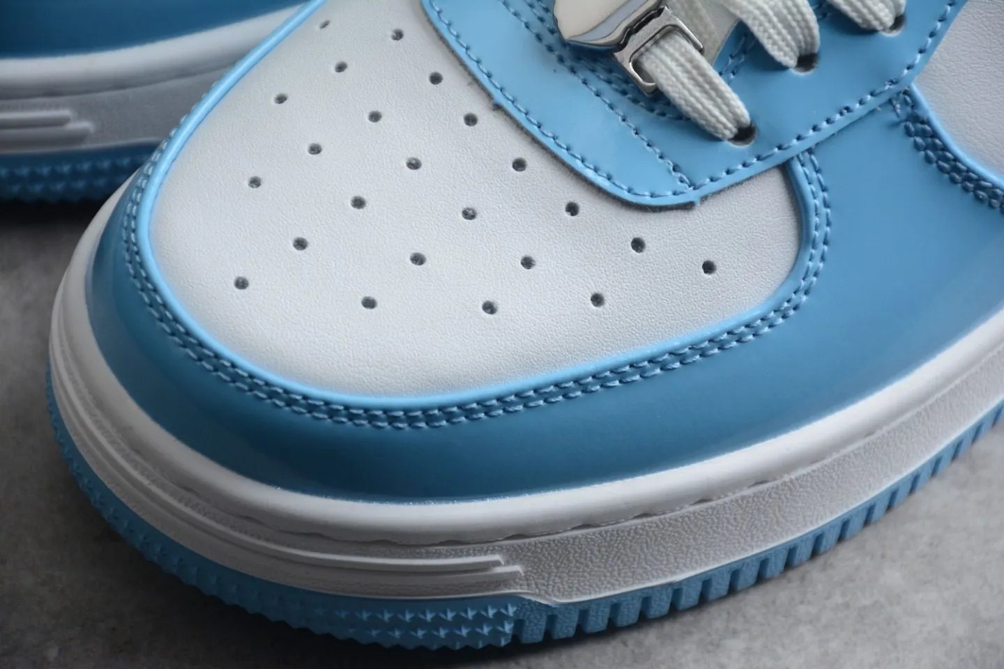 A Bathing Ape Bape Sta  Patent Leather Blue White  1I70-291-001/1I70-191-002
