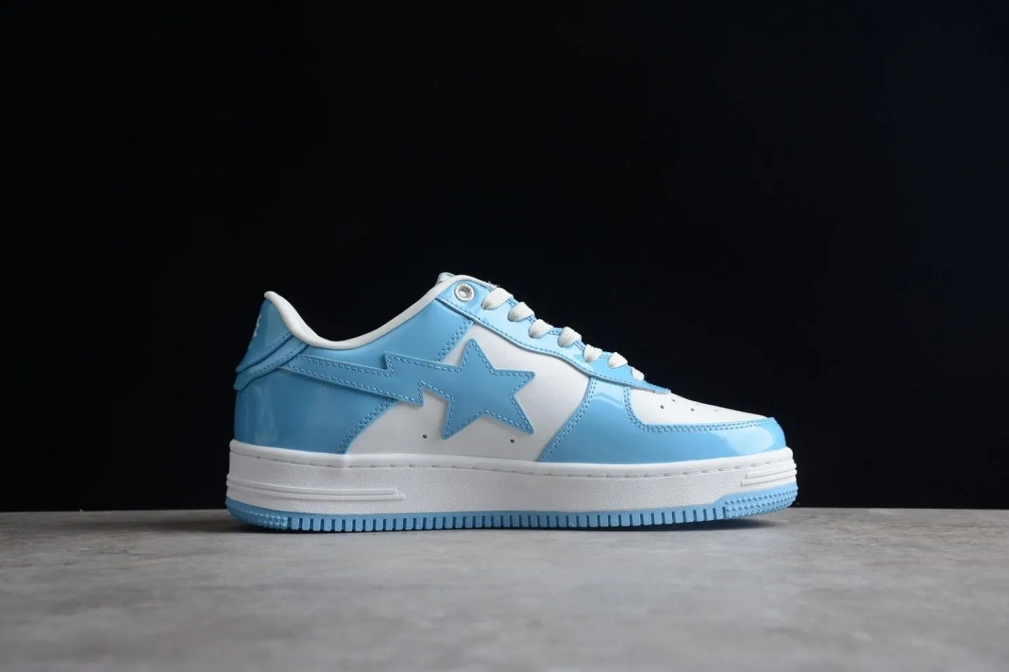 A Bathing Ape Bape Sta  Patent Leather Blue White  1I70-291-001/1I70-191-002