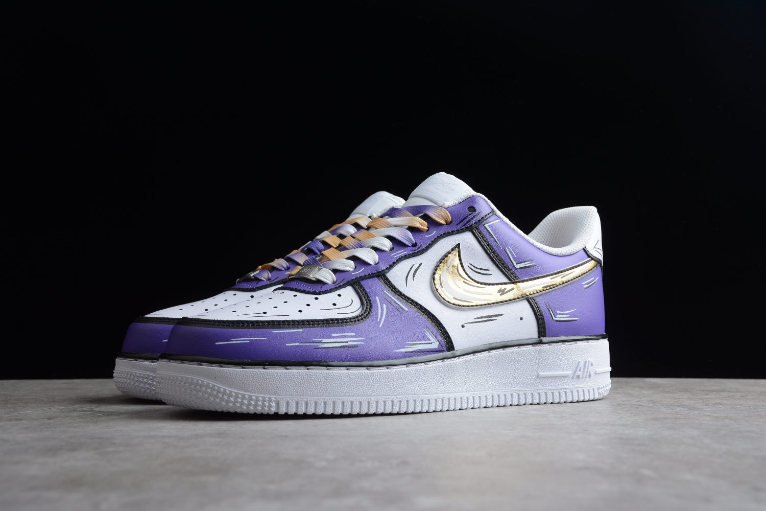 Nike Air Force 1 07 Purple Gold White CW2288-216
