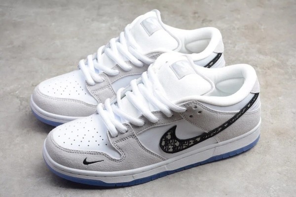 Dior x Nike SB Dunk Low Pro Wolf Grey White-Sail 2020 BQ6817-002