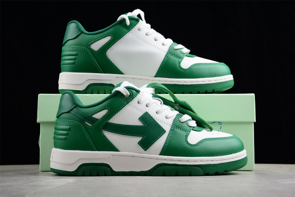 OFF-WHITE Out of Office Low Top Green Dirty White OMIA189R21LEA0010455
