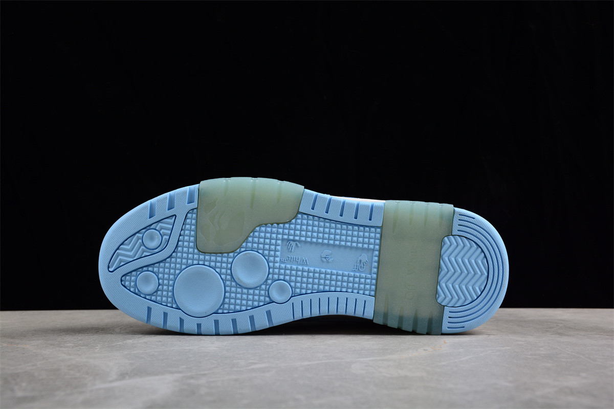 OFF-WHITE OOO Low Out Of Office Calf Leather White Light Blue OMIA189S21LEA0010140