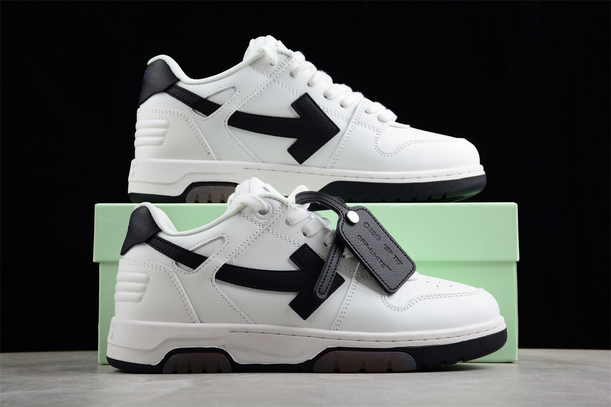 OFF-WHITE Out Of Office OOO 30 MM Low Tops Black White Blue OMIA189C99LEA0010110