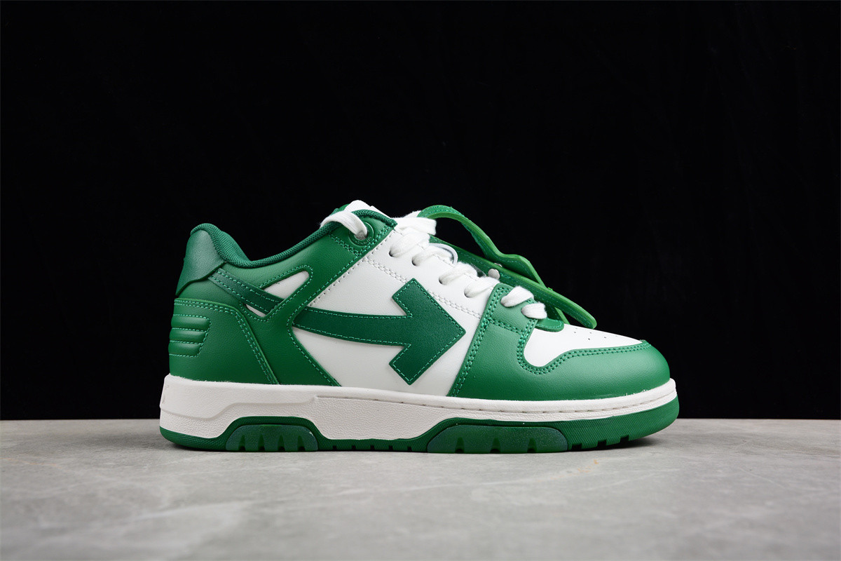 OFF-WHITE Out of Office Low Top Green Dirty White OMIA189R21LEA0010455